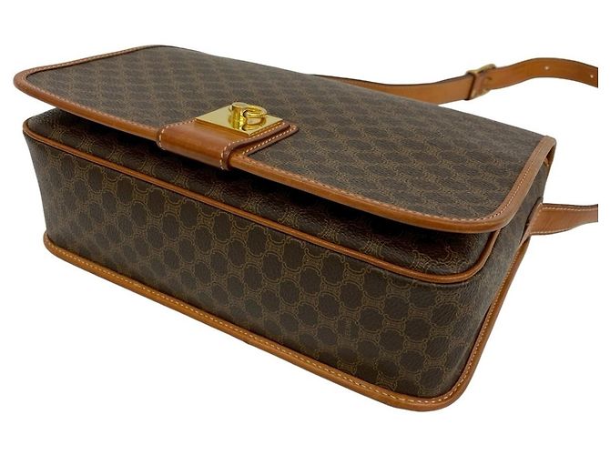 Céline Celine Vintage Macadam Blazon Triomphe Pattern Schultertasche Braun - Ansicht 8