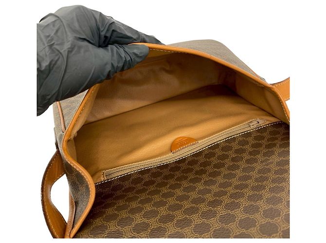 Céline Celine Vintage Macadam Blazon Triomphe Pattern Schultertasche Braun - Ansicht 9