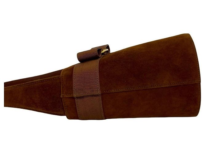 Mini borsa in scamosciato marrone Salvatore Ferragamo - vista 5