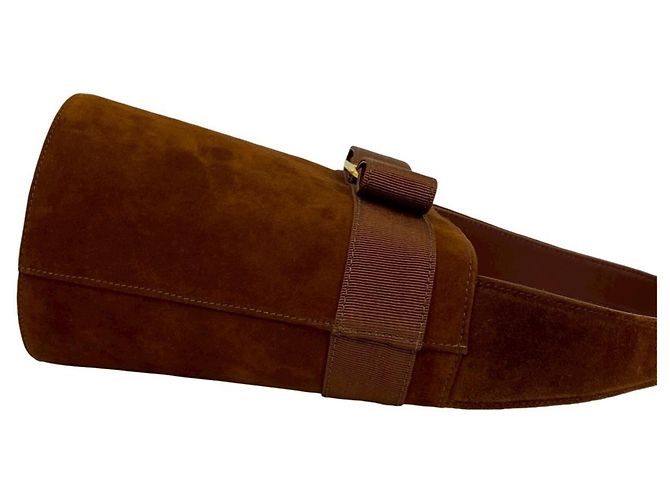 Mini borsa in scamosciato marrone Salvatore Ferragamo - vista 6