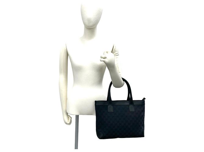 Gucci GG Logo Muster Canvas Leder Mini Tote Bag Schwarz - Ansicht 2