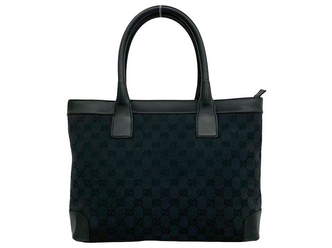 Gucci GG Logo Muster Canvas Leder Mini Tote Bag Schwarz - Ansicht 3