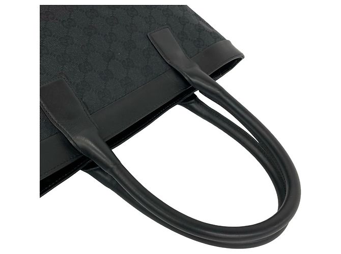 Gucci GG Logo Muster Canvas Leder Mini Tote Bag Schwarz - Ansicht 4