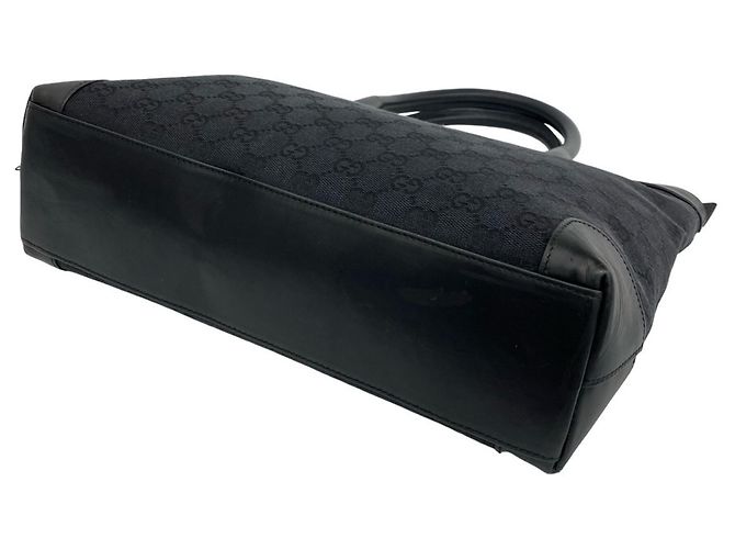 Gucci GG Logo Muster Canvas Leder Mini Tote Bag Schwarz - Ansicht 8