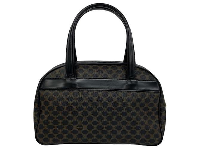 Céline Celine Macadam Blazon Triomphe Pattern Lederhandtasche Braun Schwarz - Ansicht 2