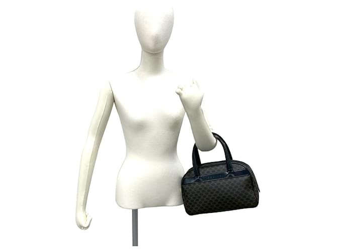 Céline Celine Macadam Blazon Triomphe Pattern Lederhandtasche Braun Schwarz - Ansicht 3