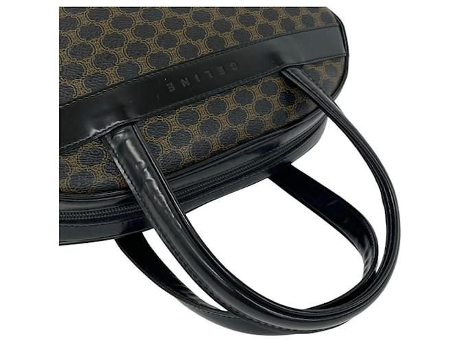 Céline Celine Macadam Blazon Triomphe Pattern Lederhandtasche Braun Schwarz - Ansicht 4