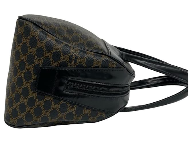 Céline Celine Macadam Blazon Triomphe Pattern Lederhandtasche Braun Schwarz - Ansicht 6
