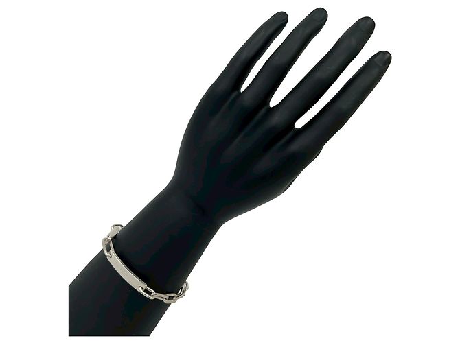 Bracciale a catena con placca identificativa Gucci Vintage Argento - vista 2