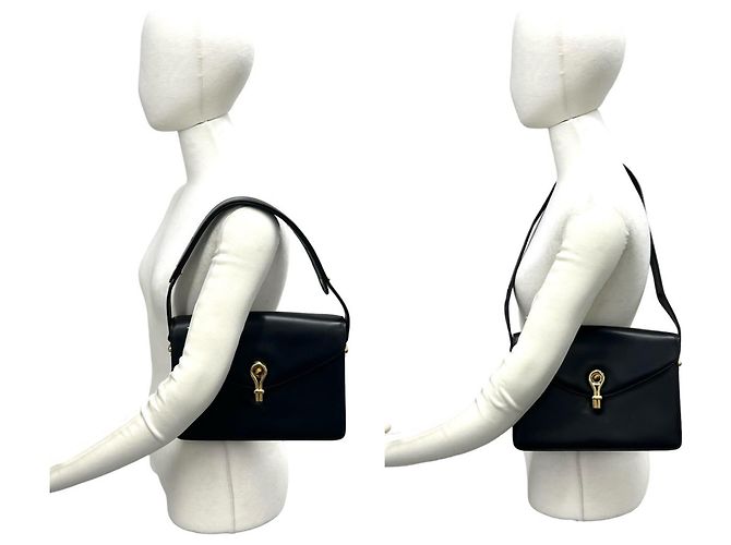 Borsa semi-spalla in pelle di vitello Gucci Nero - vista 2