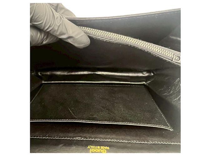 Borsa semi-spalla in pelle di vitello Gucci Nero - vista 9