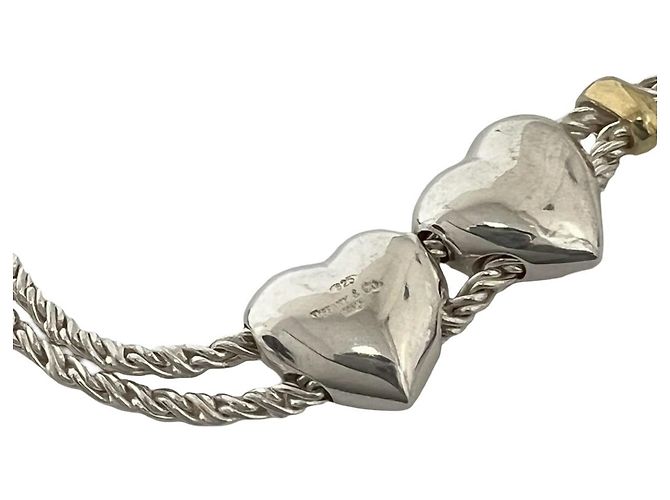 Tiffany & Co Collana Tiffany Double Rope Heart Argento D'oro - vista 3