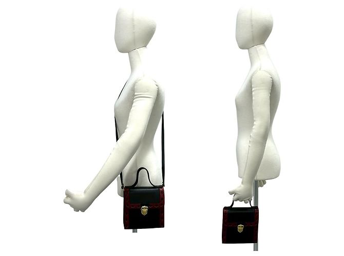 Borsa a tracolla 2-Way in pelle con cutout Yves Saint Laurent Nero Rosso - vista 2