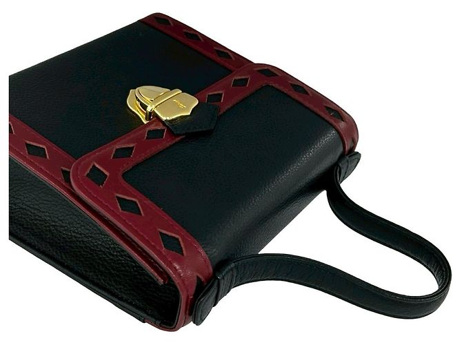Borsa a tracolla 2-Way in pelle con cutout Yves Saint Laurent Nero Rosso - vista 4