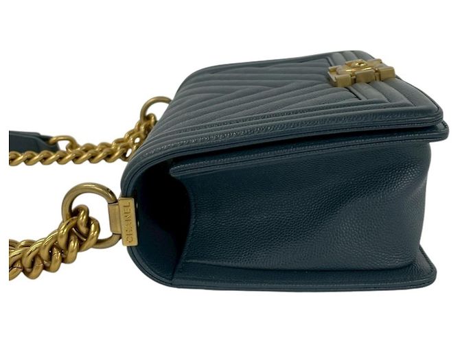 Borsa a tracolla Chanel Boy Chanel Coco Mark Chain Blu - vista 5