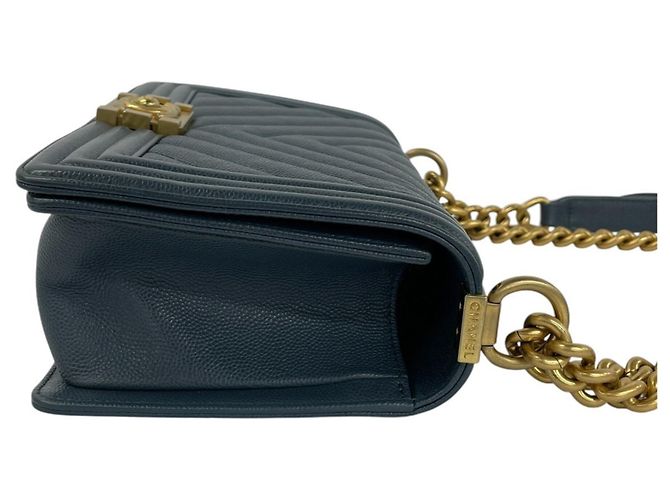 Borsa a tracolla Chanel Boy Chanel Coco Mark Chain Blu - vista 6