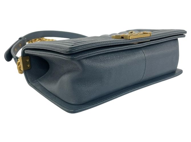 Borsa a tracolla Chanel Boy Chanel Coco Mark Chain Blu - vista 7