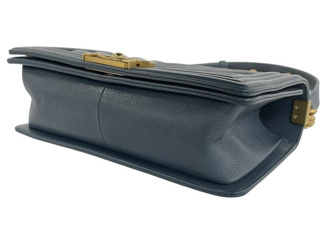 Borsa a tracolla Chanel Boy Chanel Coco Mark Chain Blu - vista 8