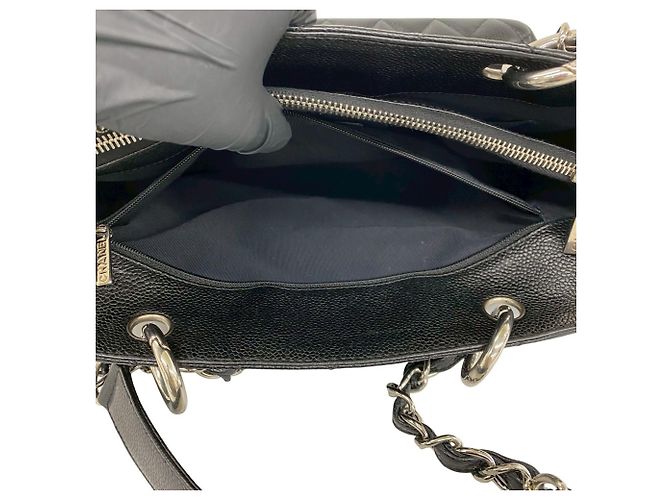 Borsa Tote Chanel GST Nera in Pelle di Vitello Martellata Nero - vista 10