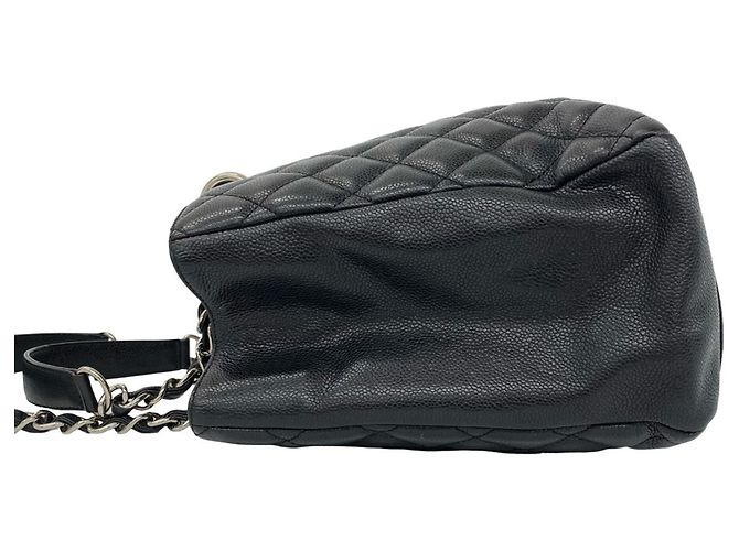Borsa Tote Chanel GST Nera in Pelle di Vitello Martellata Nero - vista 5