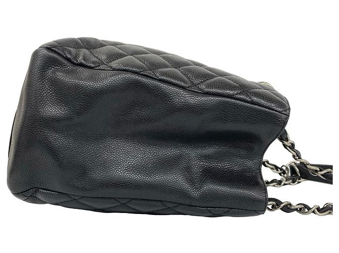 Borsa Tote Chanel GST Nera in Pelle di Vitello Martellata Nero - vista 6