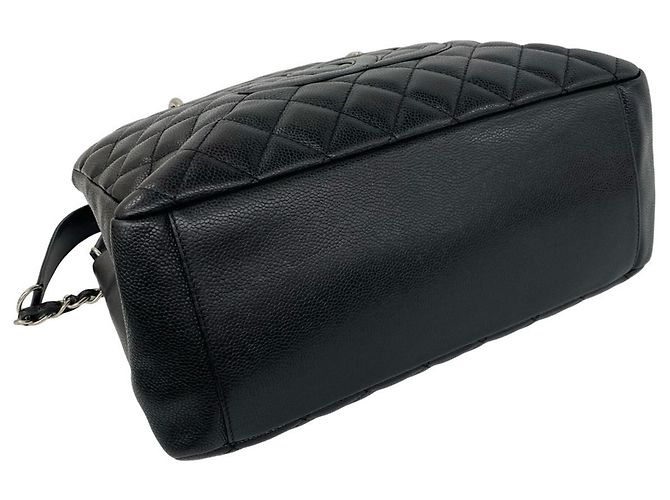 Borsa Tote Chanel GST Nera in Pelle di Vitello Martellata Nero - vista 7