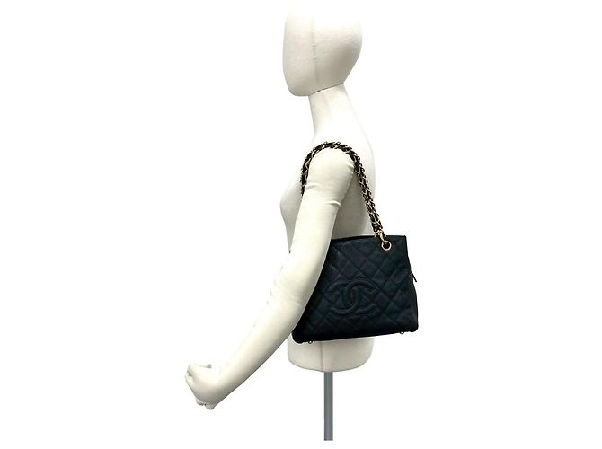CHANEL Borsa a Spalla Matelassé Coco Mark in Pelle Caviar Nero - vista 2