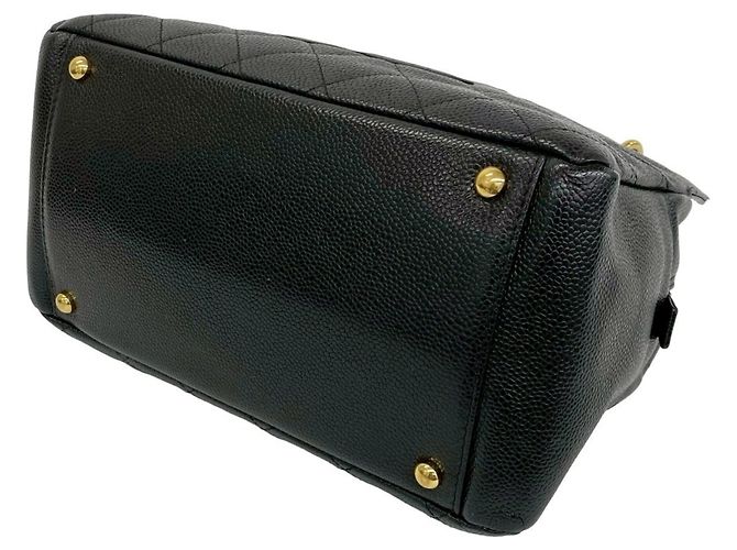 CHANEL Borsa a Spalla Matelassé Coco Mark in Pelle Caviar Nero - vista 8