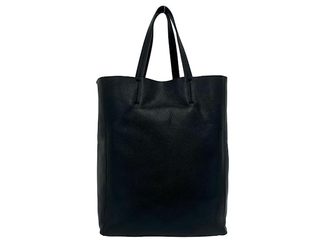 Céline Celine Vertikaler Leder-Cabas Schwarz - Ansicht 3