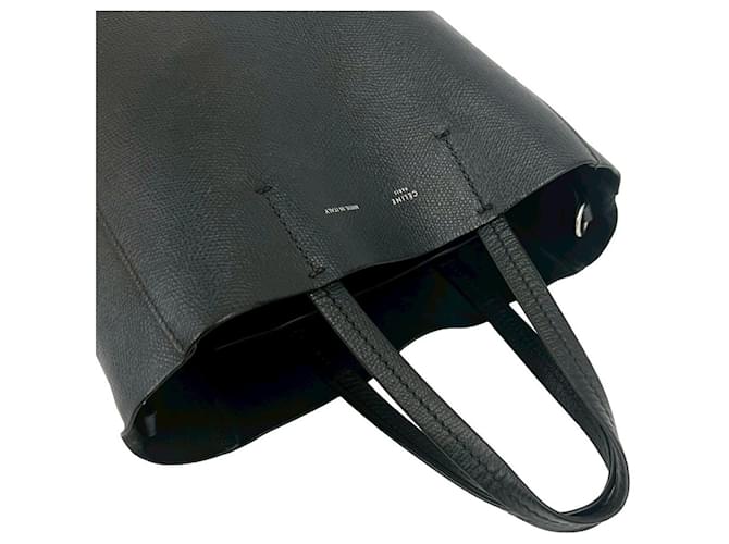 Céline Celine Vertikaler Leder-Cabas Schwarz - Ansicht 4