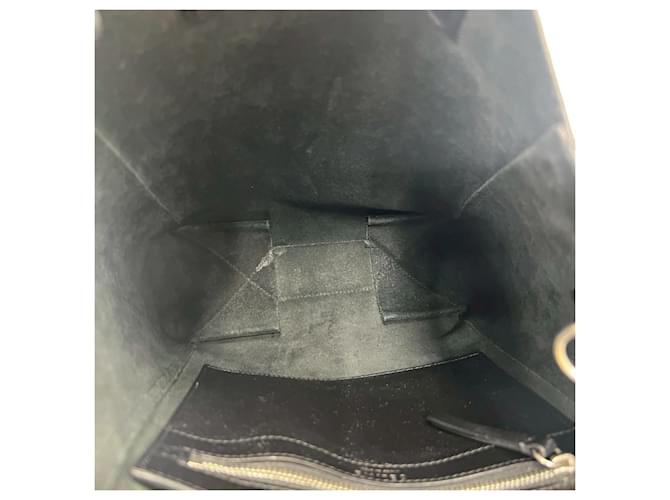 Céline Celine Vertikaler Leder-Cabas Schwarz - Ansicht 9