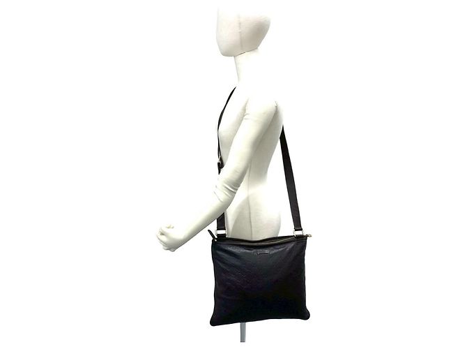 Borsa a tracolla in pelle Gucci Guccissima con logo GG Marrone - vista 2
