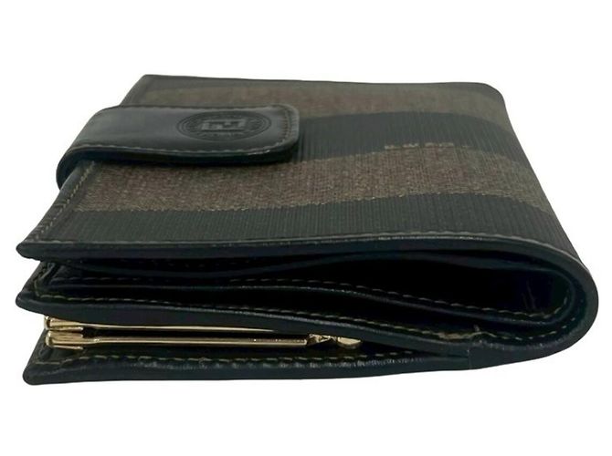 FENDI Vintage Pecan Leather Bi-fold Wallet Brown Khaki - view 4