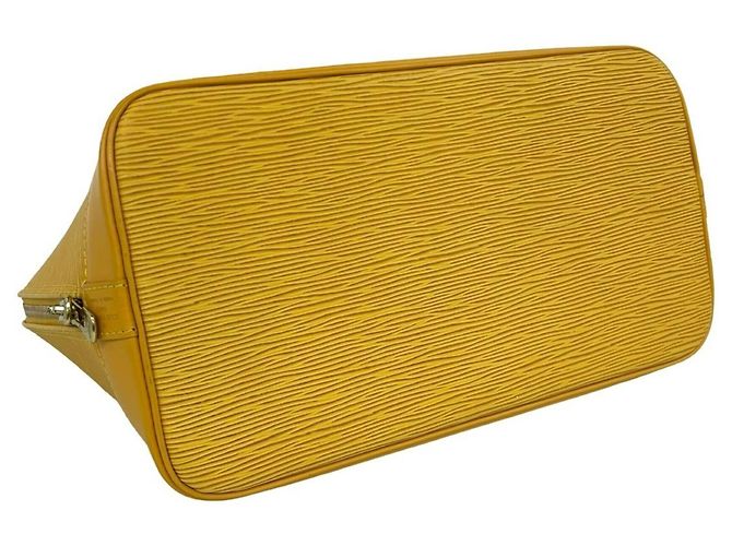 Borsa a mano rotonda con zip Alma in pelle Epi Louis Vuitton Giallo - vista 7