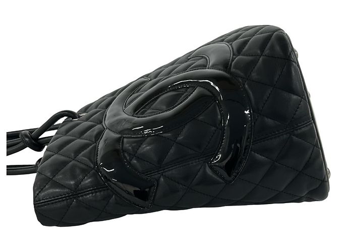 Chanel Cambon Line Coco Mark Leder Tote Bag Schwarz - Ansicht 5