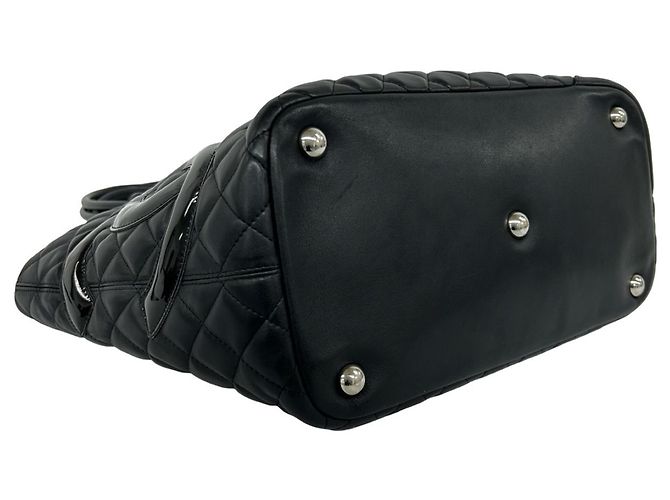 Chanel Cambon Line Coco Mark Leder Tote Bag Schwarz - Ansicht 7
