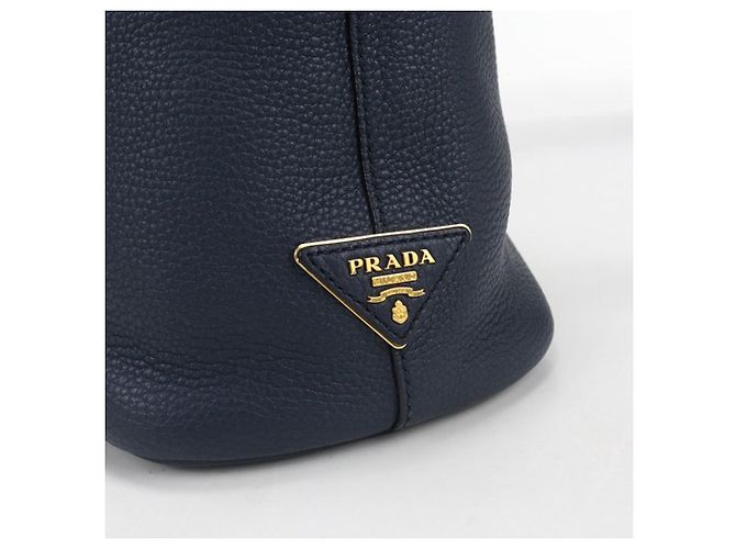 Bolso de hombro de cuero azul marino Prada - vista 6
