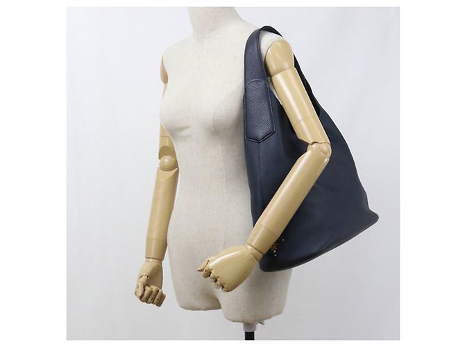 Bolso de hombro de cuero azul marino Prada - vista 8