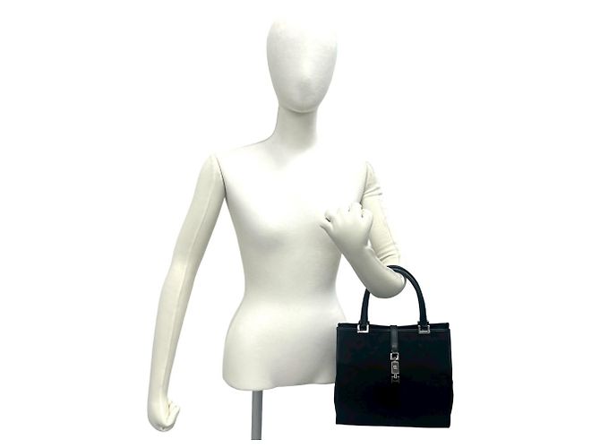 Mini borsa tote Gucci Jackie Logo Hardware GG Pattern Nero - vista 2