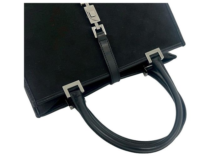 Mini borsa tote Gucci Jackie Logo Hardware GG Pattern Nero - vista 4