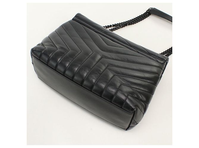 Borsa a tracolla in pelle di vitello nera Saint Laurent Nero - vista 2