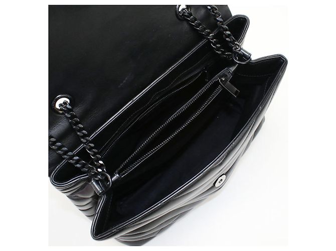 Borsa a tracolla in pelle di vitello nera Saint Laurent Nero - vista 3