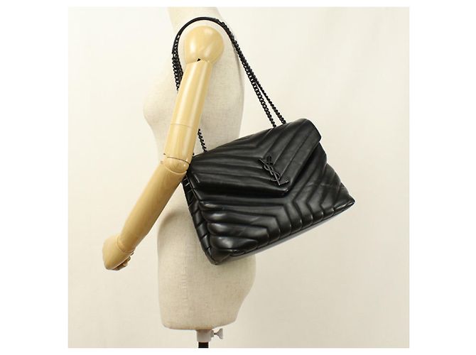 Borsa a tracolla in pelle di vitello nera Saint Laurent Nero - vista 8