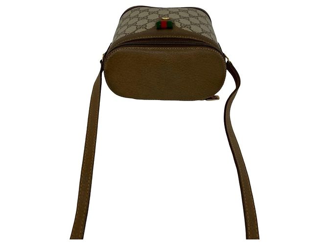Mini borsa a tracolla Gucci Old Sherry Line Marrone Rosso Verde - vista 4
