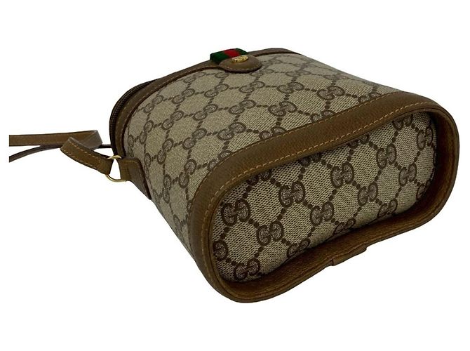Mini borsa a tracolla Gucci Old Sherry Line Marrone Rosso Verde - vista 7