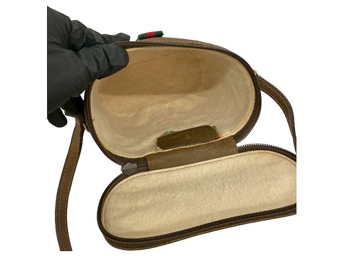Mini borsa a tracolla Gucci Old Sherry Line Marrone Rosso Verde - vista 9