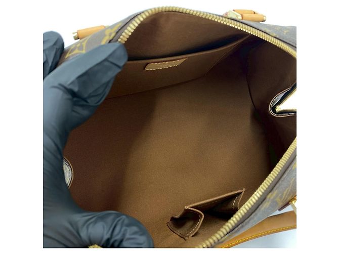 Borsa Louis Vuitton Rivera MM Monogram Leather Marrone - vista 9