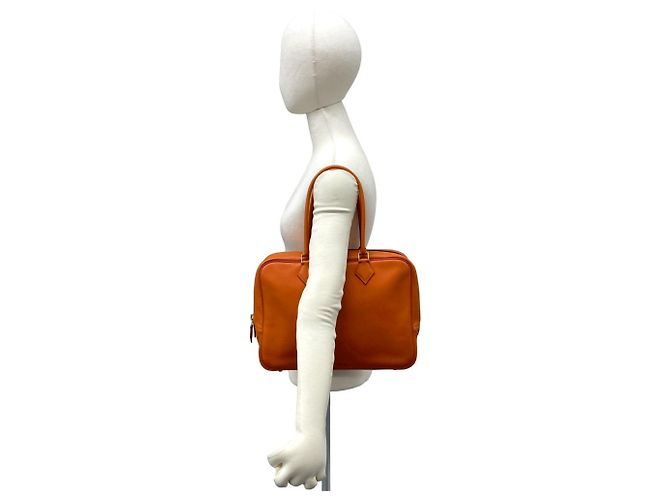 Hermès Borsa Hermes Plume 32 in pelle Veau Gulliver Arancione - vista 2