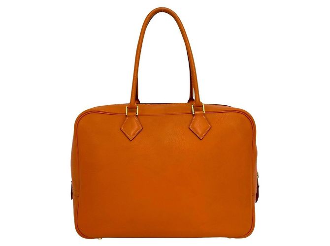 Hermès Borsa Hermes Plume 32 in pelle Veau Gulliver Arancione - vista 3