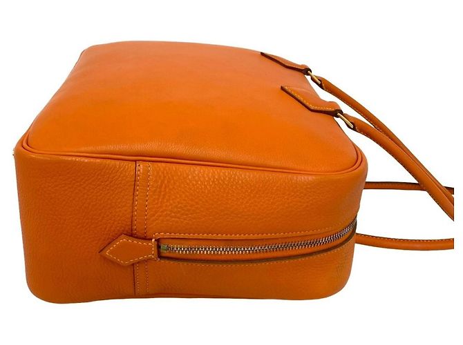 Hermès Borsa Hermes Plume 32 in pelle Veau Gulliver Arancione - vista 6